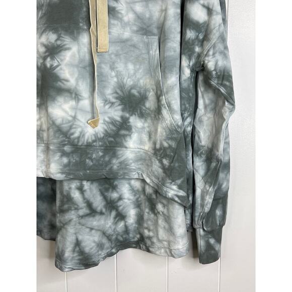 Young Fabulous and Broke Blue Tie Dye Hoodie with Hi/Low Hem Oversized Size Med - Picture 3 of 8